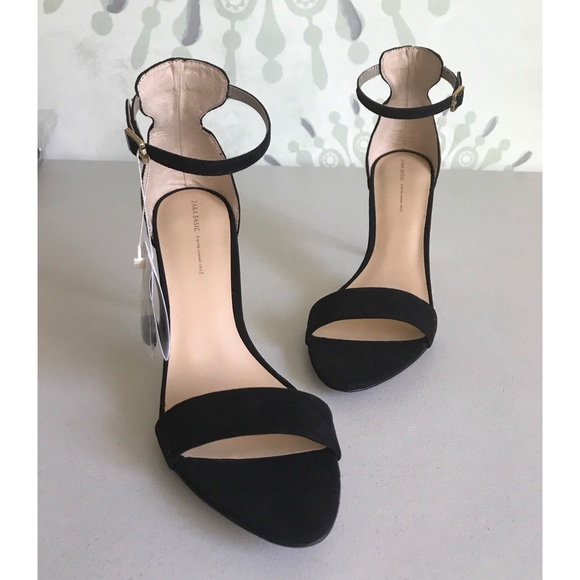 {Zara} Euro Sz 39/US 8 Black/Gold Metallic Heels - Picture 2 of 7